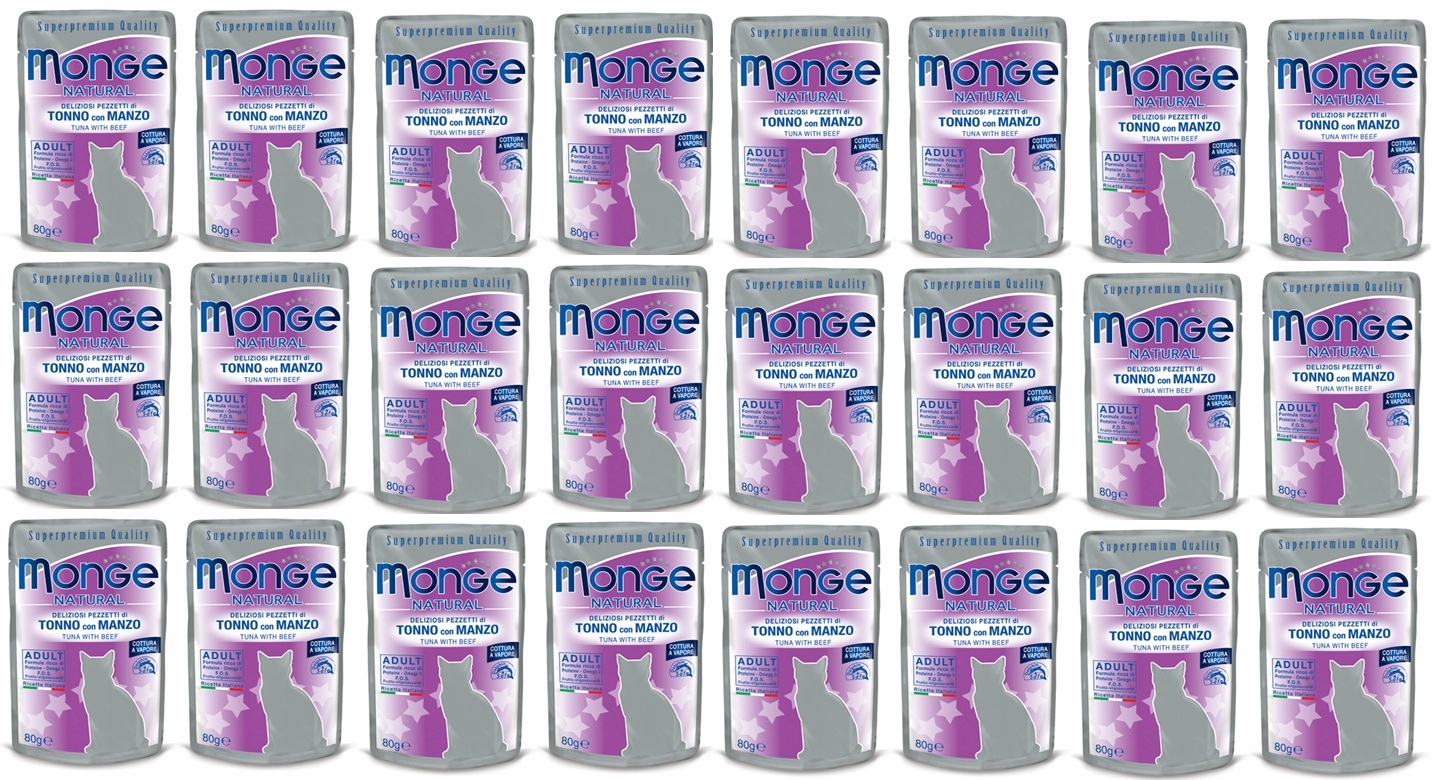 Monge Buste – tuňák s hovězím masem v želé 24 x 80 g