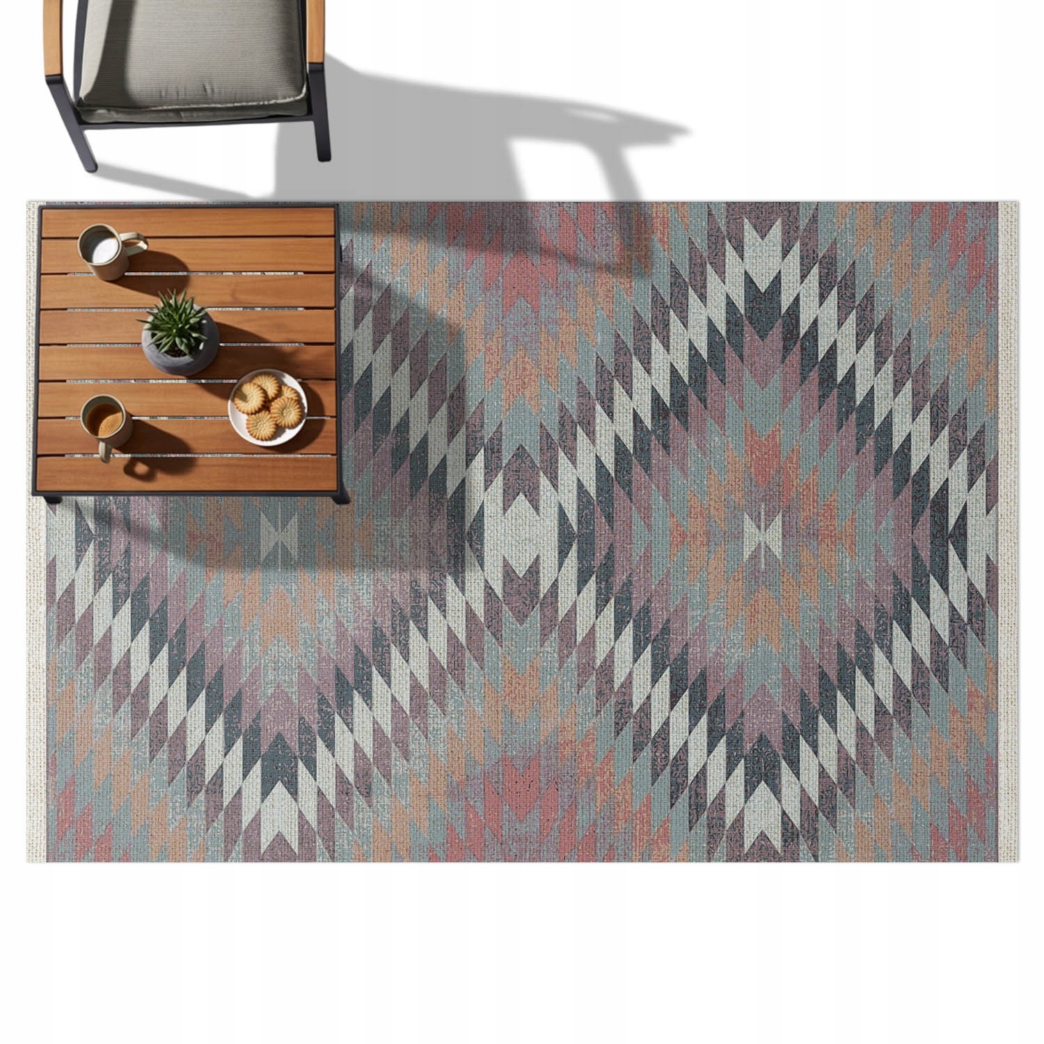 Koberec koberec Na Terasu a balkon – Outdoorový styl Paralelní vzor 140x210