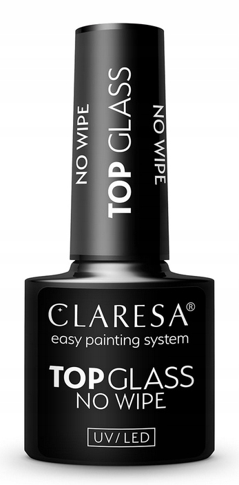 CLARESA TOP GLASS NO WIPE EFEKT MOKRYCH PAZNOKCI TOP ELASTYCZNY