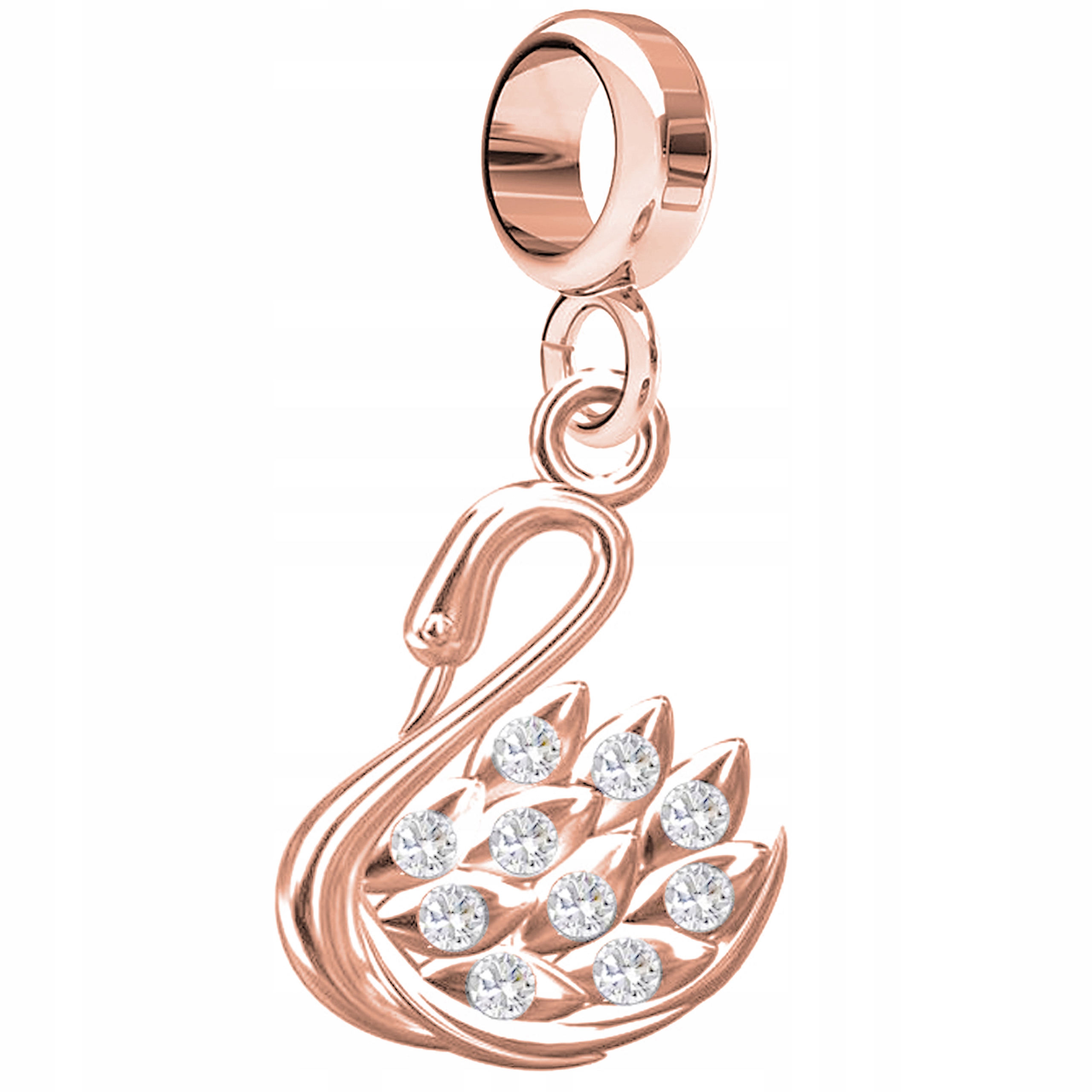 

Charms wiszący Łabędź różowe złoto 925