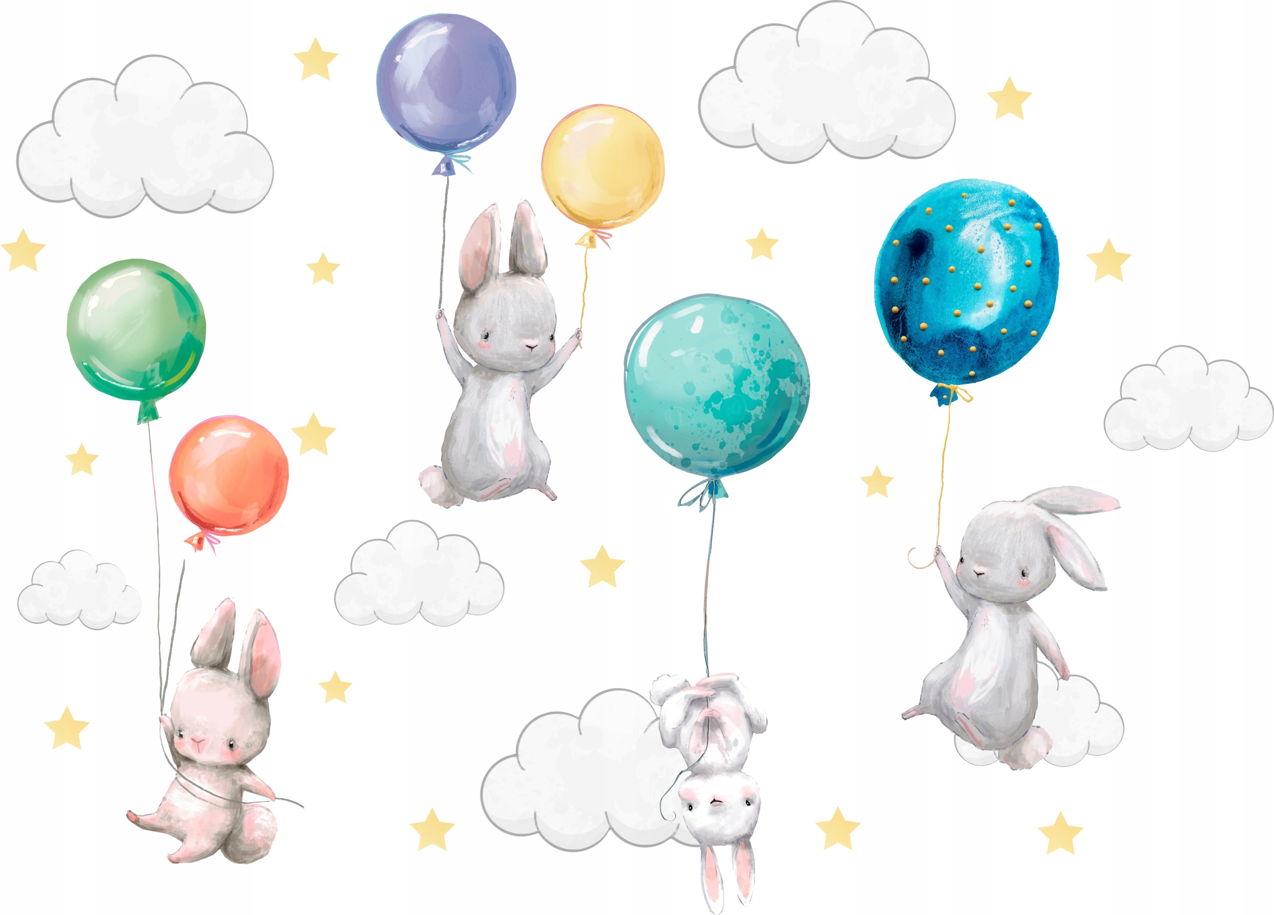 

Naklejki na ścianę Króliczki balony dla dzieci 100