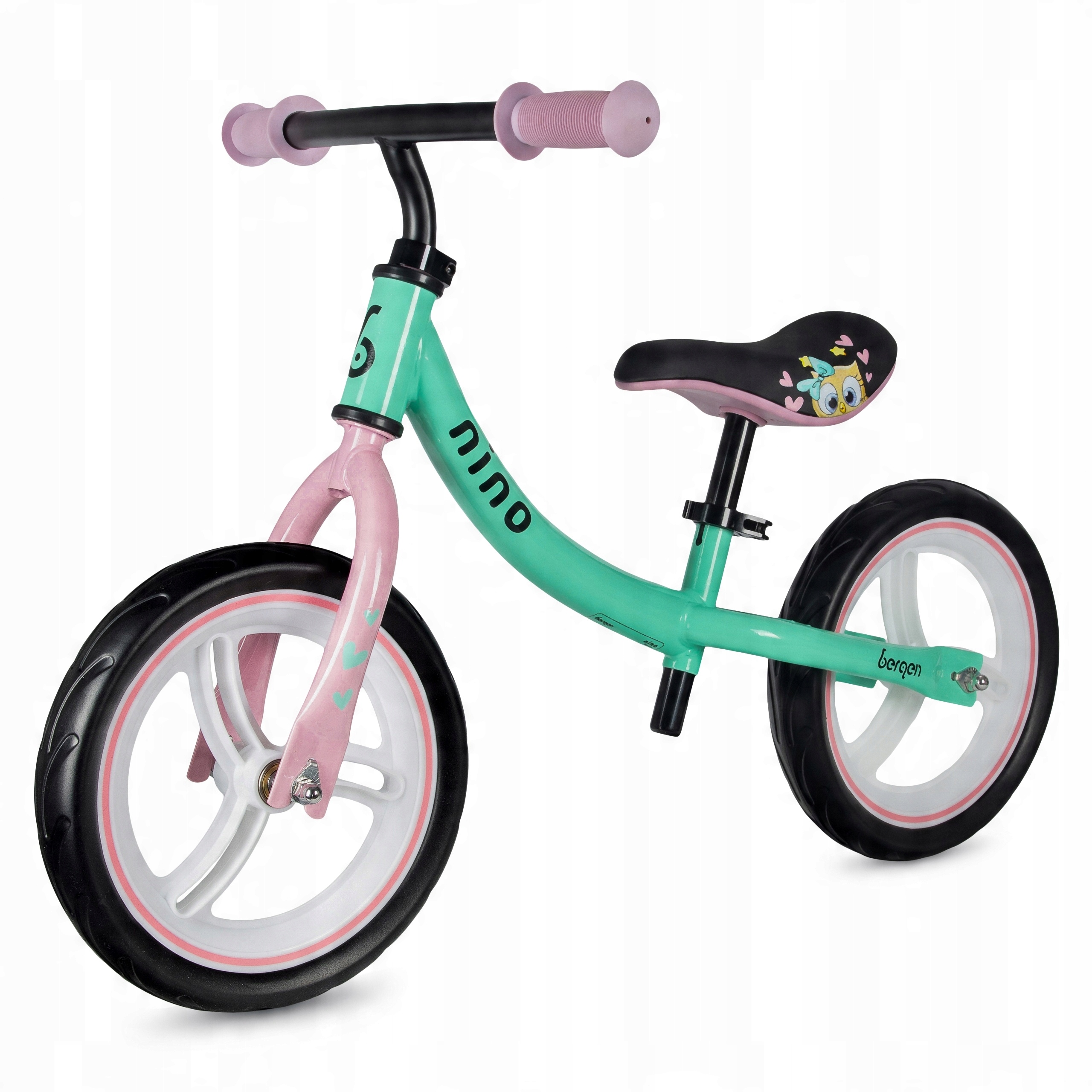 Rowerek biegowy dla dziewczynki Bergen nino regulowany lekki