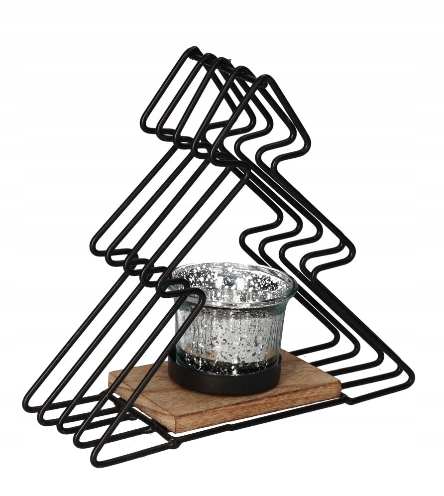 ŚWIECZNIK METALOWY CHOINKA 16,5CM OZDOBA NA ŚWIĘTA