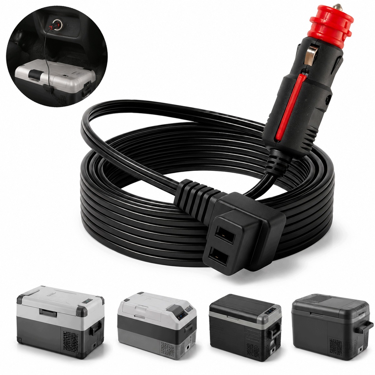 12V 24V Kabel Przewód Do Lodówki Turystycznej 2 Metry Miedź Mocny Solidny