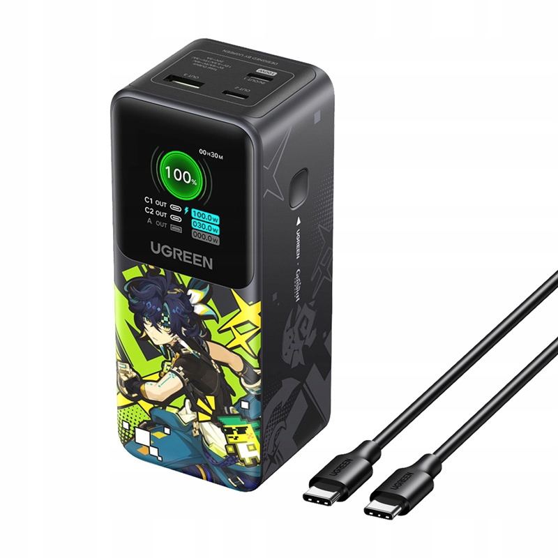 Powerbanka Ugreen 20000mAh PB721 Genshin Impact , 130W, 2x Usb-c Usb