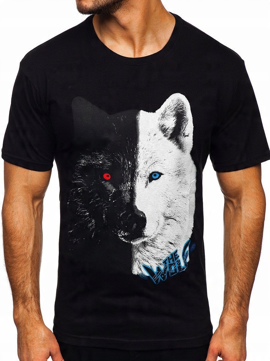 

T-shirt Męski Z Nadrukiem Czarny 14800 Rozmiar_l