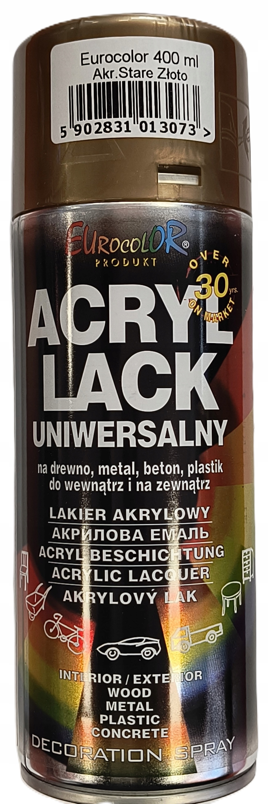 Eurocolor Acryl Lack Lakier akrylowy Stare Złoto Spray 400ml