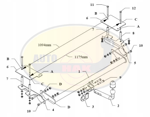 Hak holowniczy odkręcany FIAT PALIO WEEKEND R15 Producent Auto-hak
