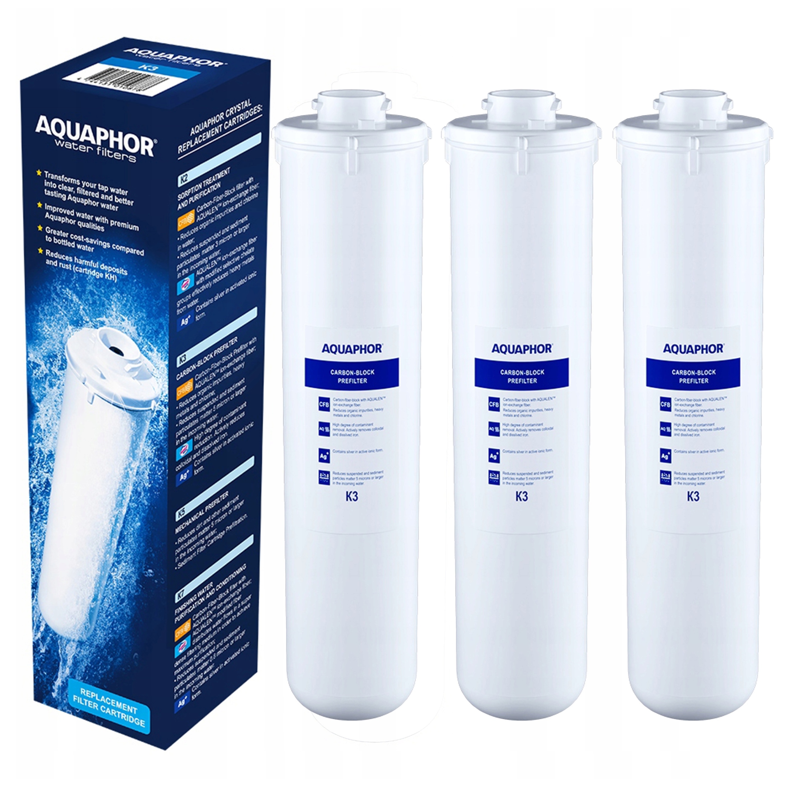 Filtrační vložka Aquaphor K3 vyměnitelná pro filtr pod dřez 3ks