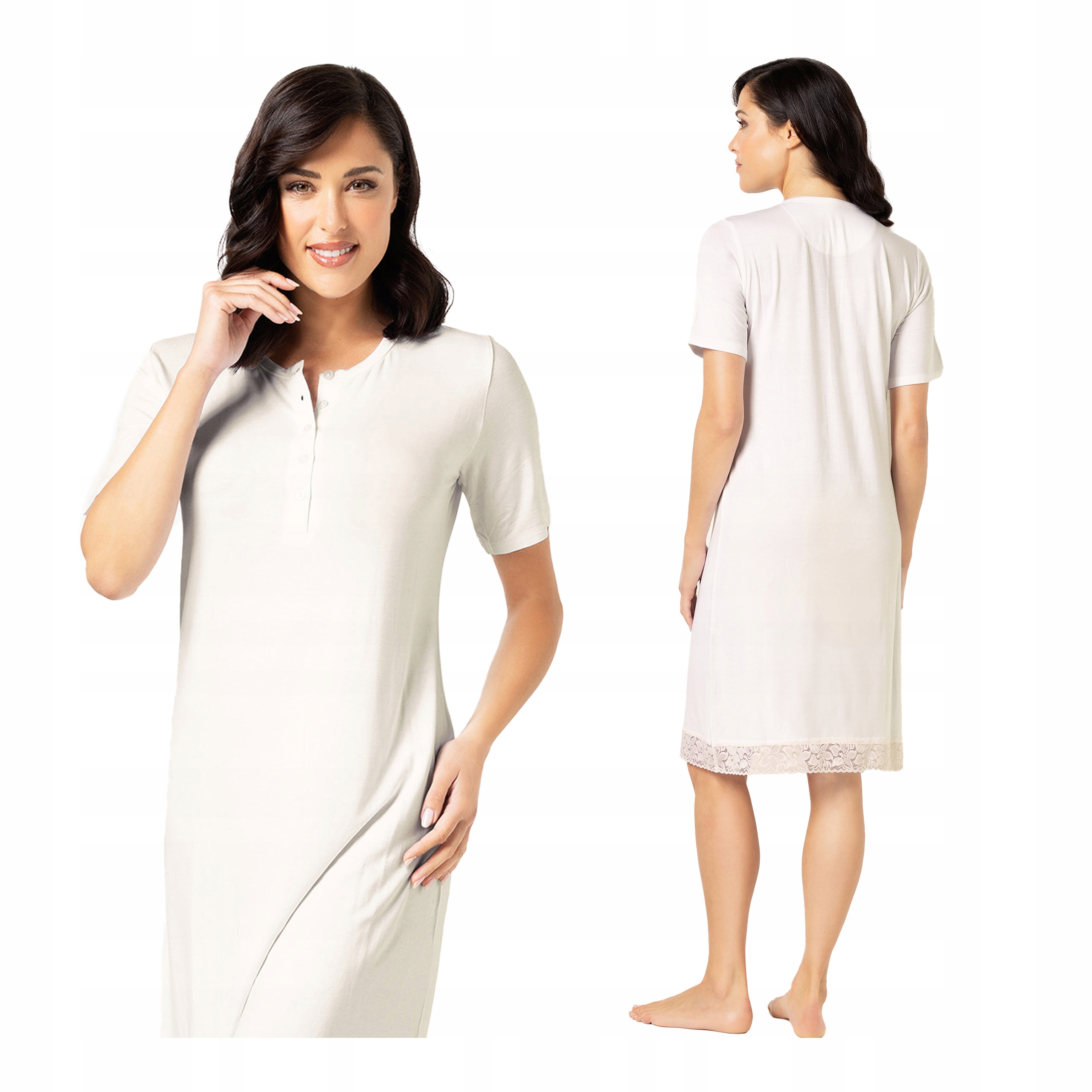 Košile noční dámská tričko L s krátkým rukávem, letní viskóza Verde Veronica