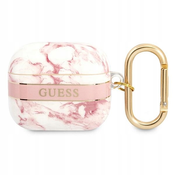 Etui Guess Marble Strap Collection na AirPods 3 cover różowe Guess