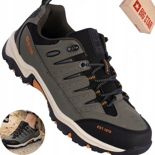 Pánské boty Big Star RR174072 khaki, zelené, lehké sportovní tenisky