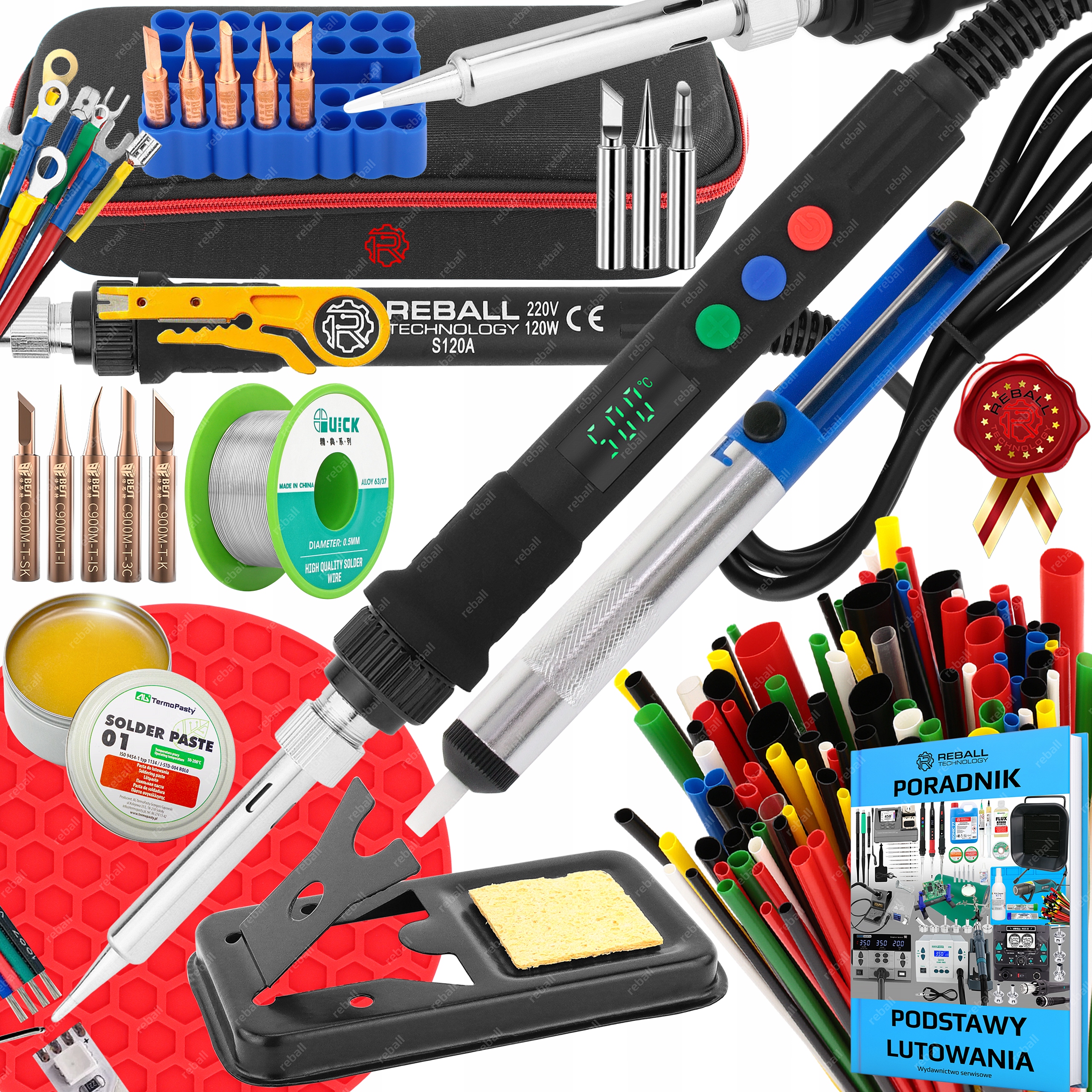 Lutownica Precyzyjna S120A 120W Poradnik Zestaw W Etui XXL 188 Elementów