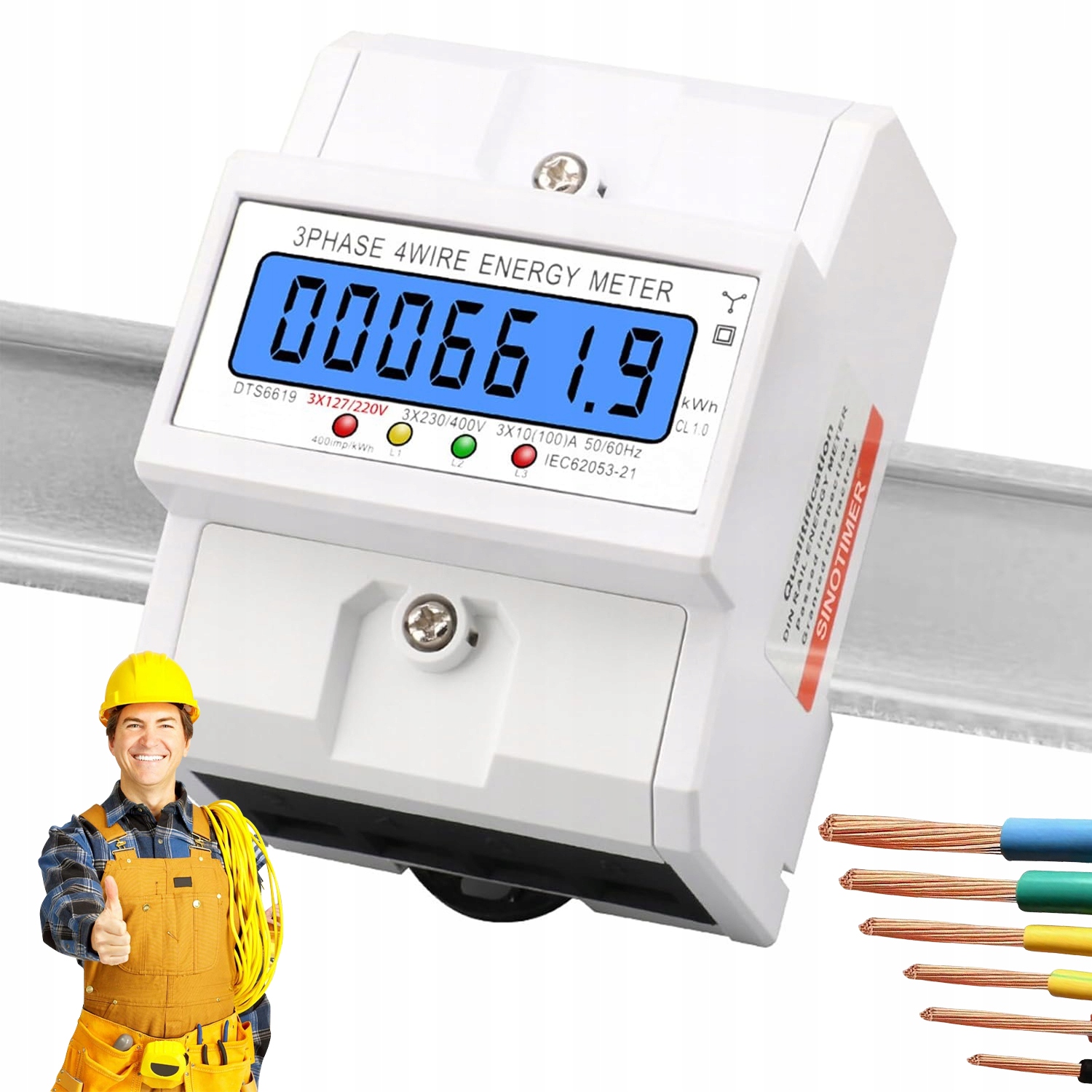 Třífázový Digitální Měřič 35MM Din Přesný LCD displej