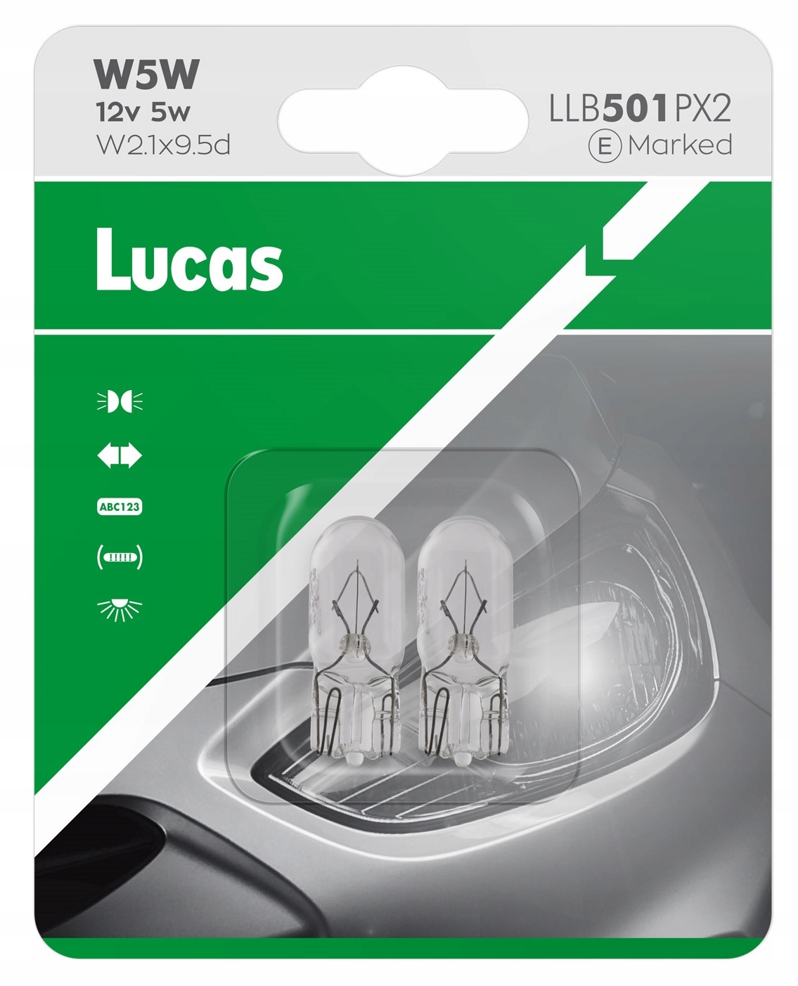 

Żarówka Lucas 2 szt. W5W 12V 5W Blister
