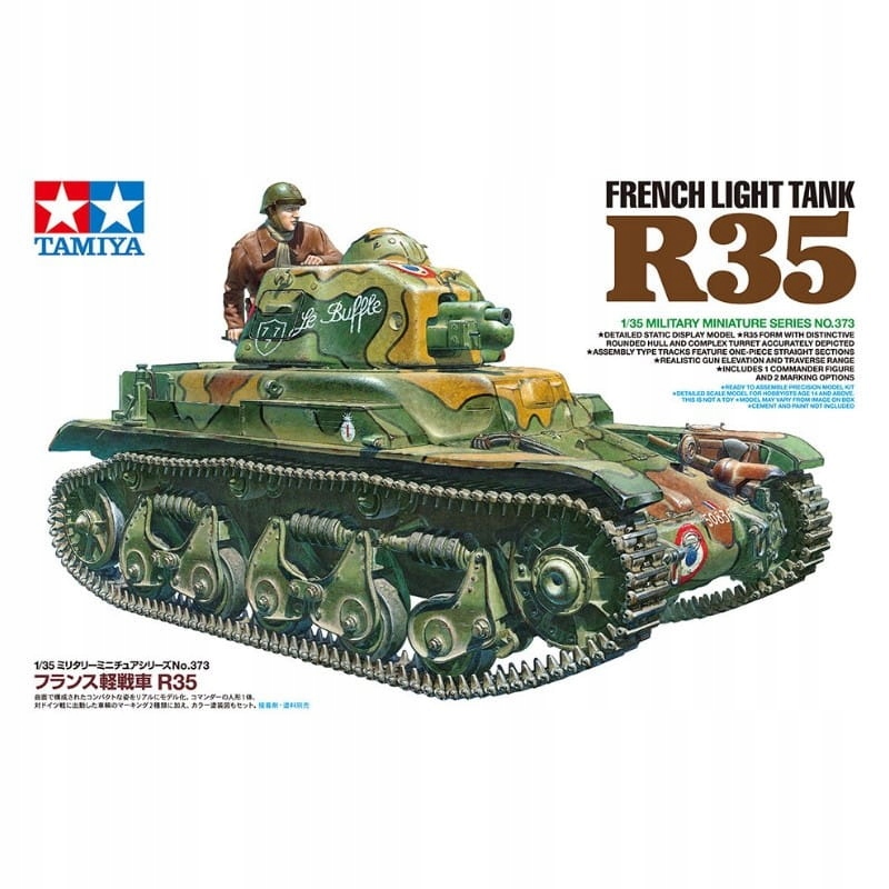 Tamiya 35373 French Light Tank R35 Tank Měřítko 1/35 Hobby Plastová sada Novinka