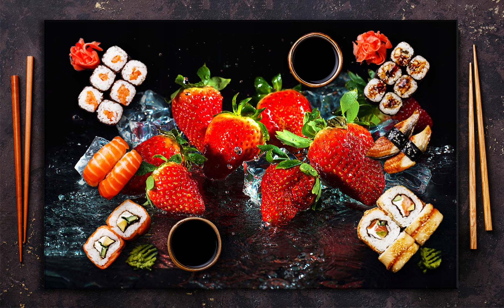 SZKLANA PŁYTA OCHRONNA NA KUCHENKĘ 80x52 OWOCE Szerokość produktu 80 cm