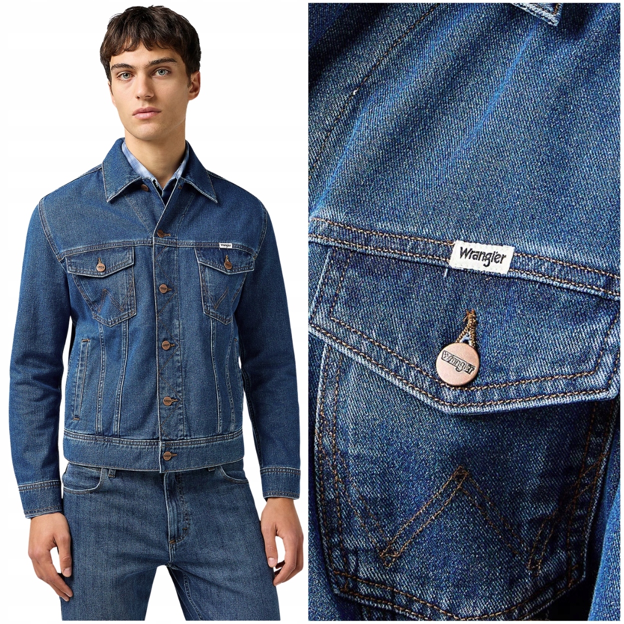 Wrangler Classic Jacket Stonewash Džínová pánská džínová bunda katana L