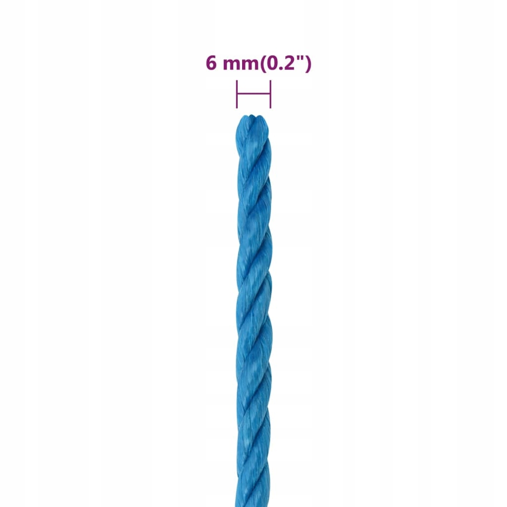 Linka robocza, niebieska, 6 mm, 100 m, polipropylen Kod producenta 8720287131700