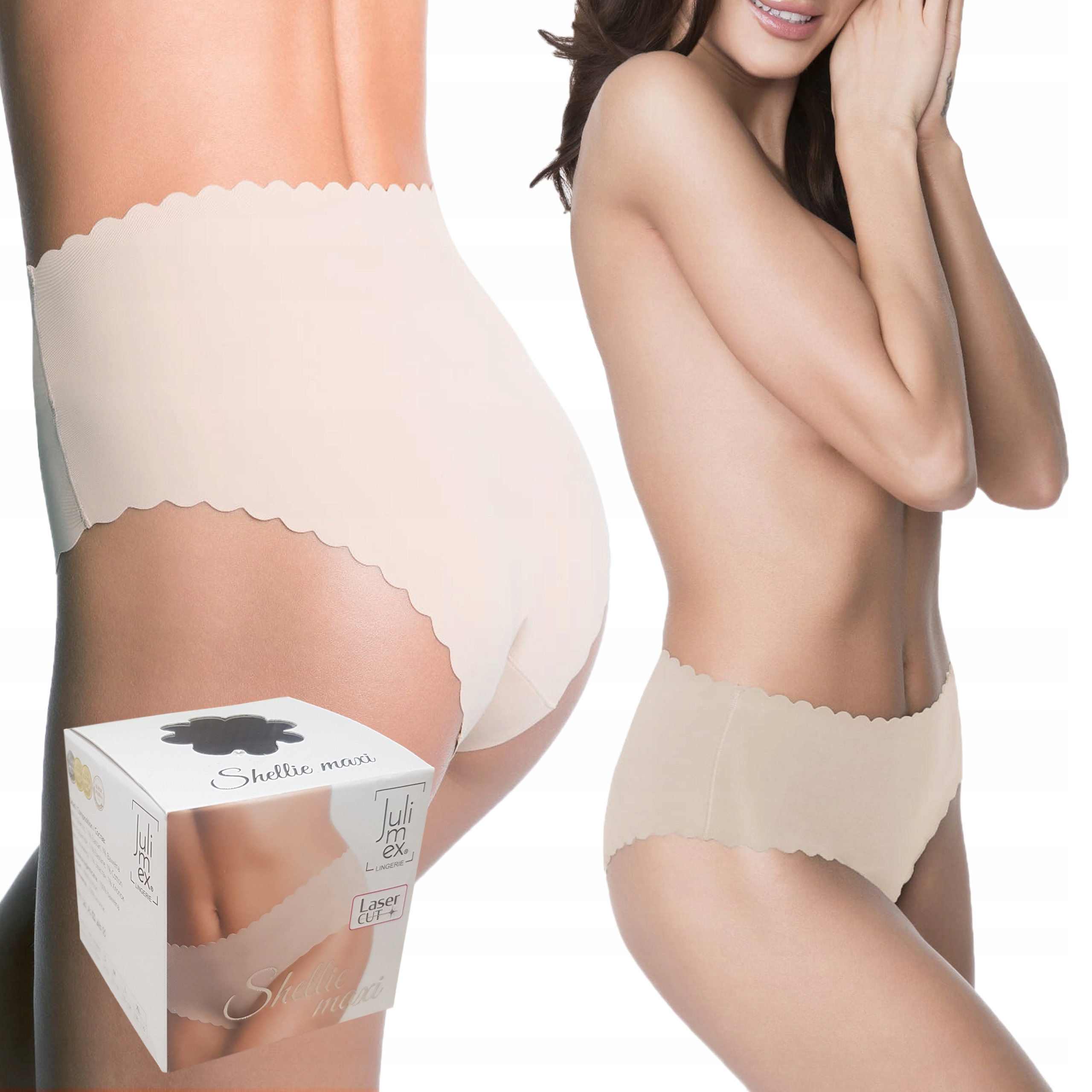 

Julimex Shellie Maxi Figi Ciete laserowo beżowy XL