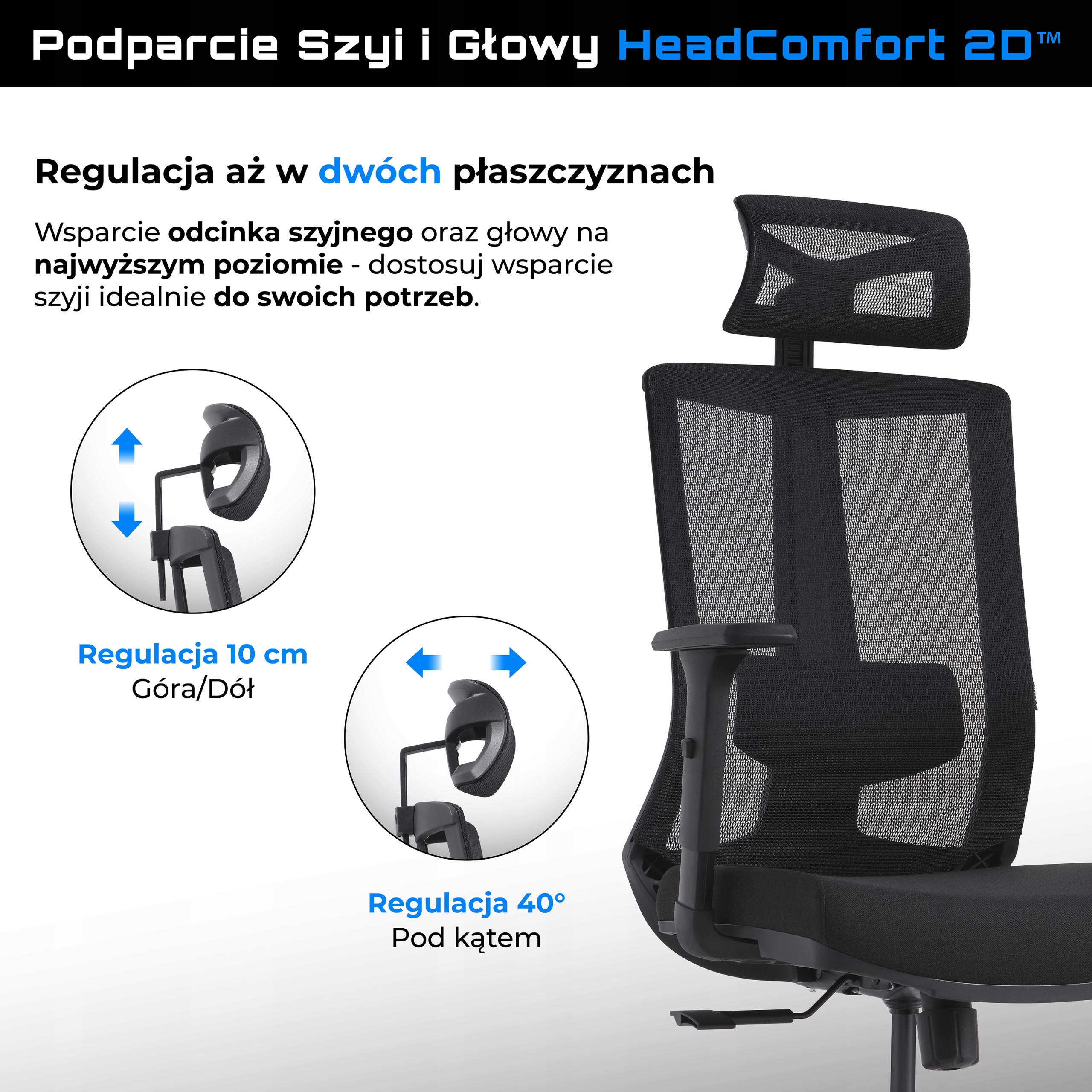 Gamvis ErgoWork Ergonomiczny FOTEL OBROTOWY BIUROWY KRZESŁO BIUROWE Premium Marka Gamvis