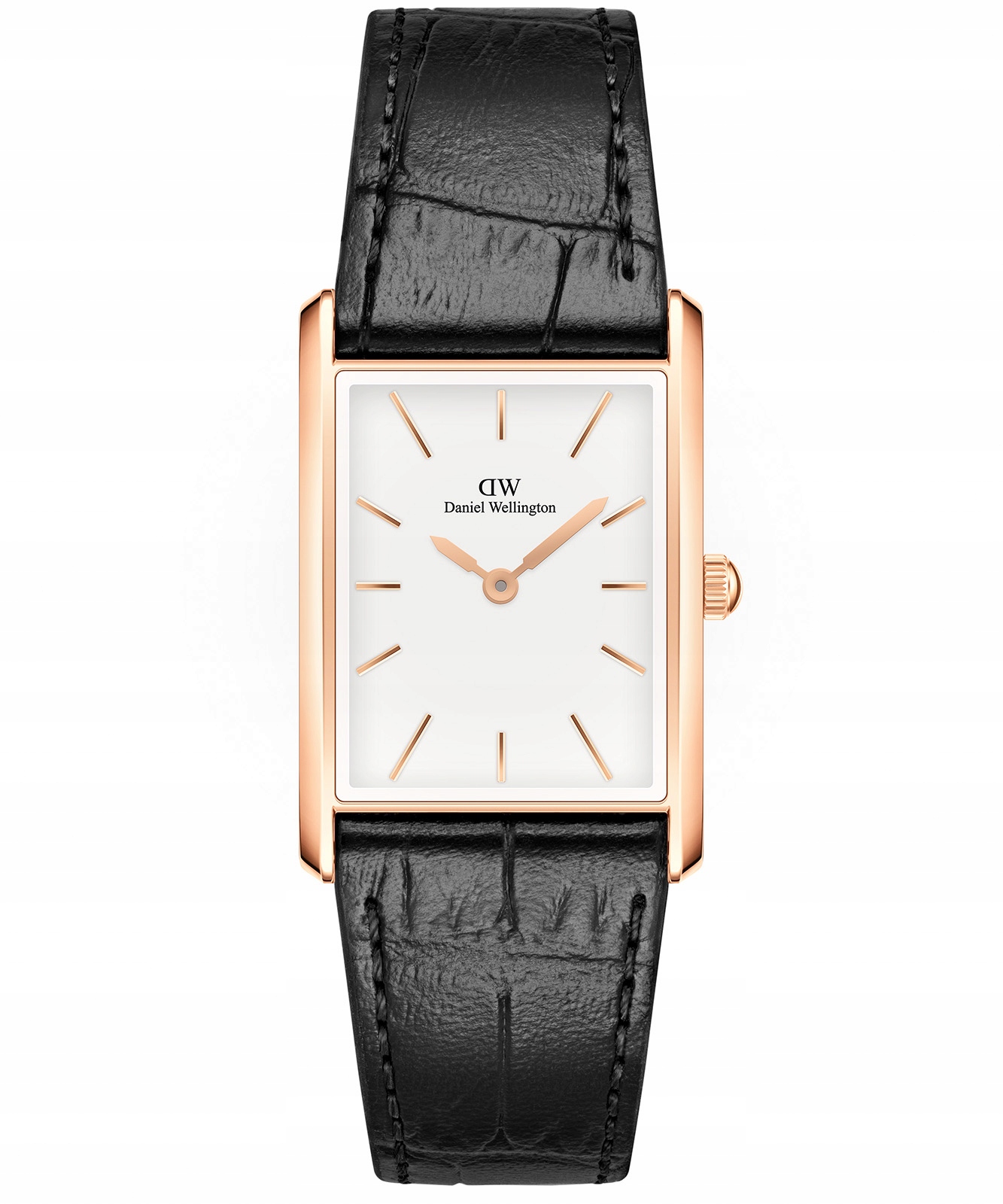Hodinky Daniel Wellington Bound Black Crocodile Rose Gold 24