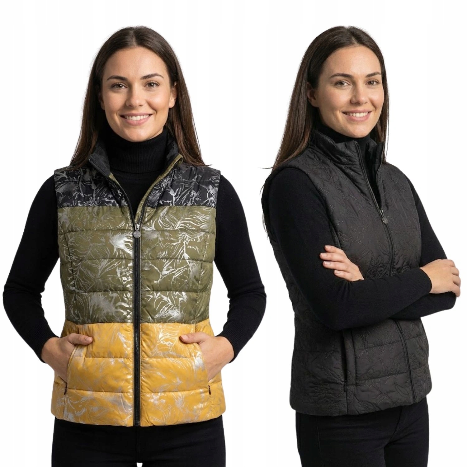 Dámská vesta Desigual Jhonny oboustranná černá vesta vel.