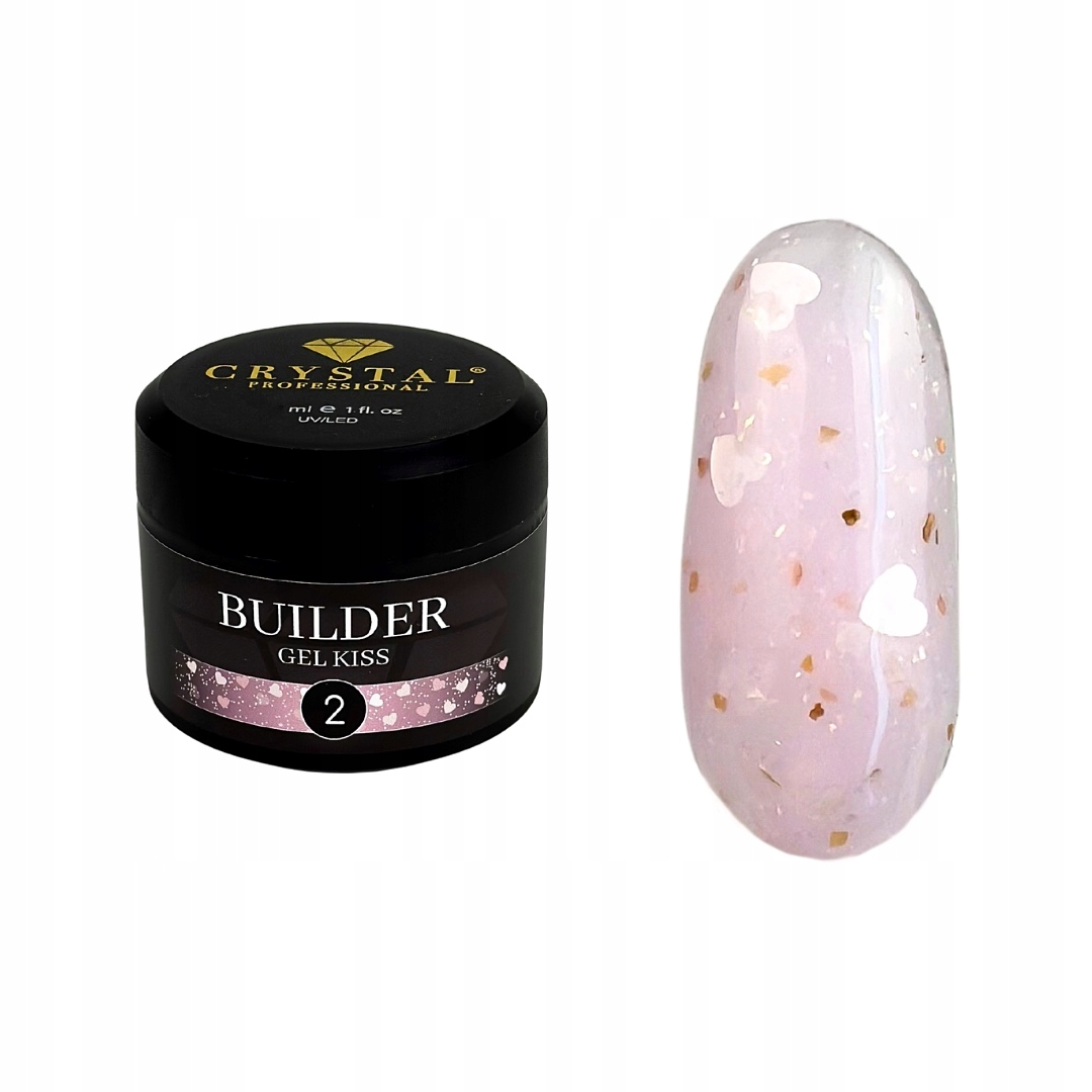 Builder Gel Kiss #2 30ml Crystal Professional Hema & Tpo Free Stavební gel
