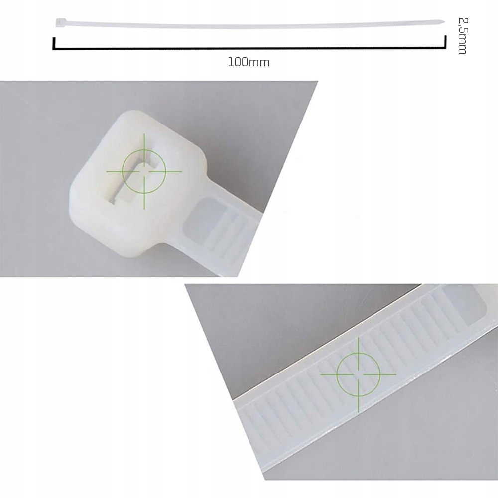 OPASKI ZACISKOWE KABLOWE DO KABLI ZIPERKI TRYTKI TRYTYTKI 100x2.5 MM Liczba sztuk 100 szt.