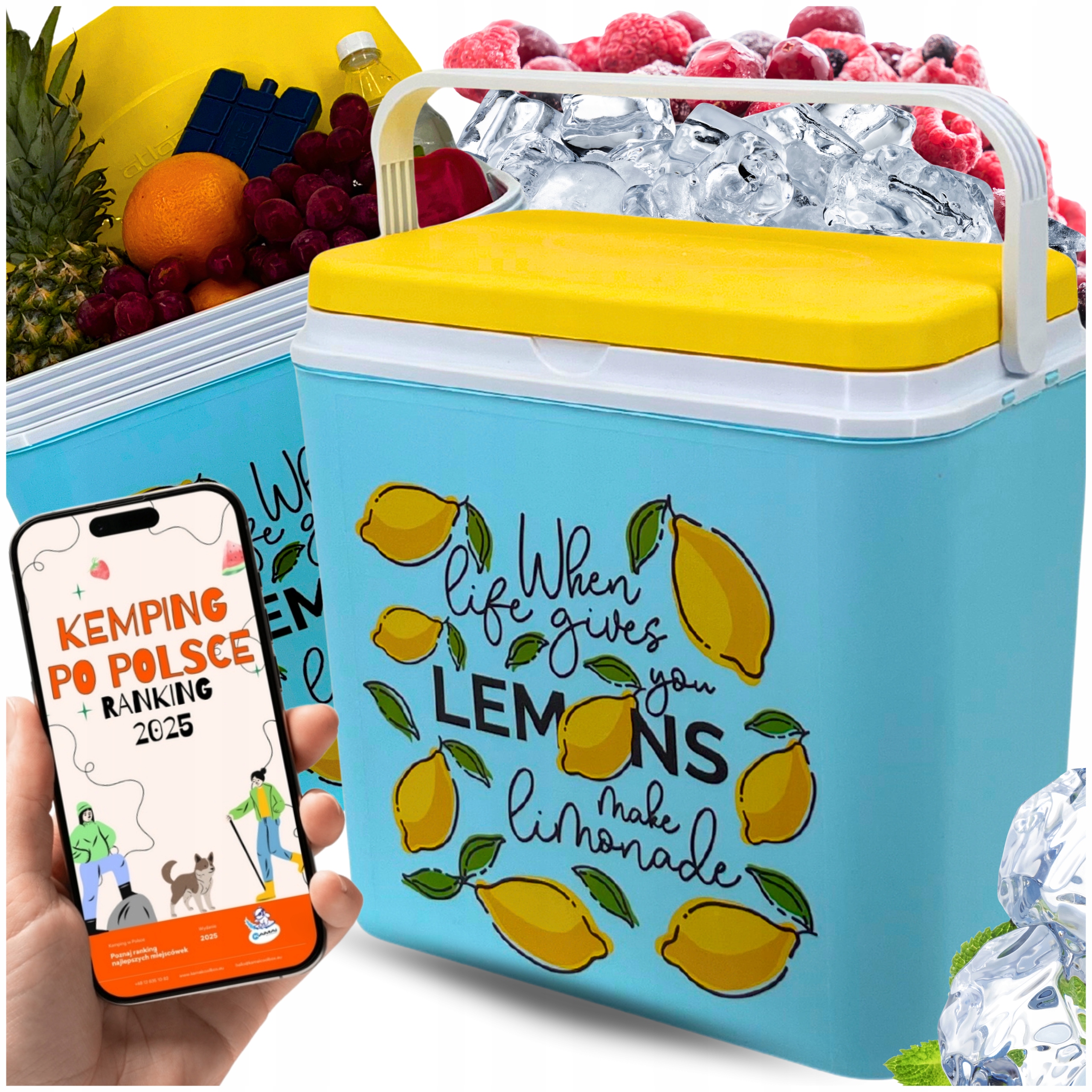 Lodówka Turystyczna 24L na Wkłady Mrożące do Auta plażę Piknik podróż Kamai