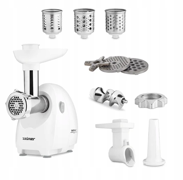 Maszynka Do Mielenia Mięsa Zelmer ZMM4045B Biały Mocna 1900 W Wydajna-Zdjęcie-0