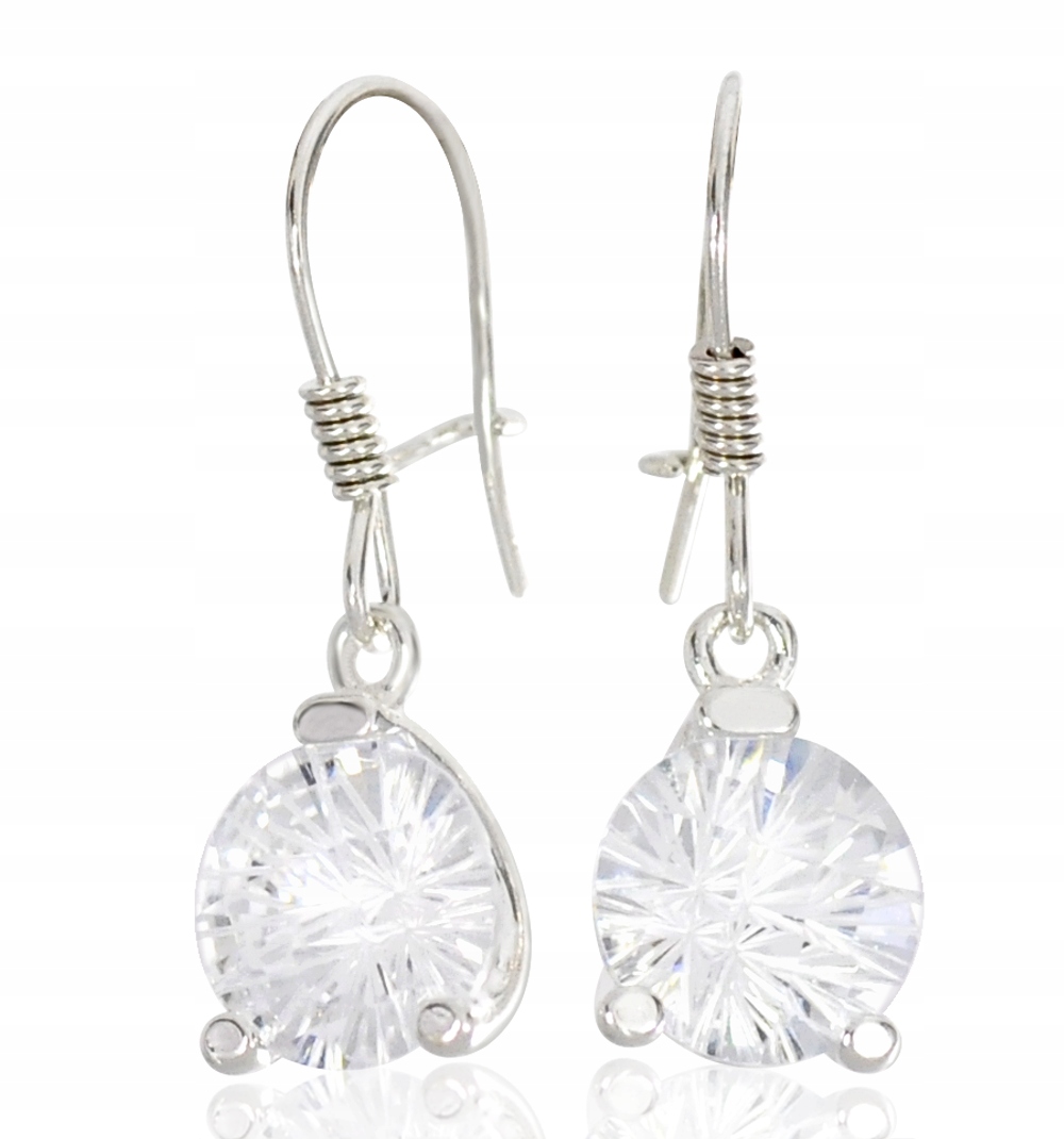 Stříbrné Náušnice S Zirkony Bižuterní Stříbro 925