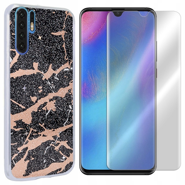 

Etui Do Huawei P30 Pro Case Tył Marmur + Szkło 9H