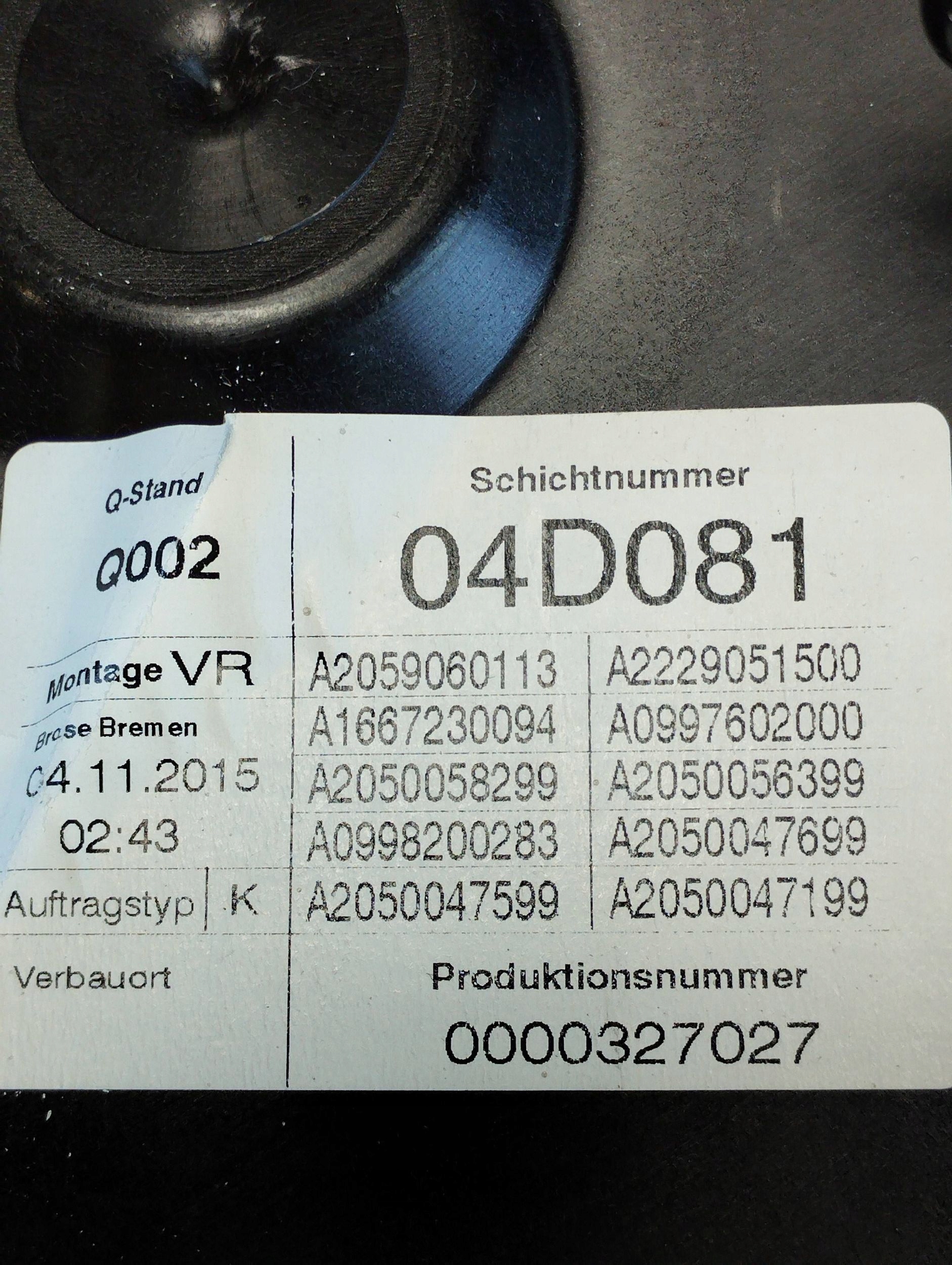 Mercedes-Benz GLC X253 mechanism windows right front A2059060113