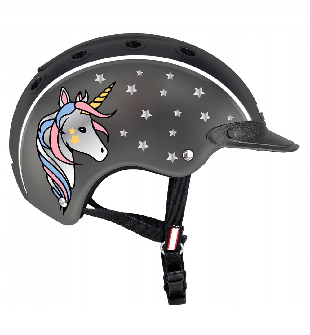 Jezdecká přilba Casco Nori dětský jednorožec černá/šedá Xs 50-52