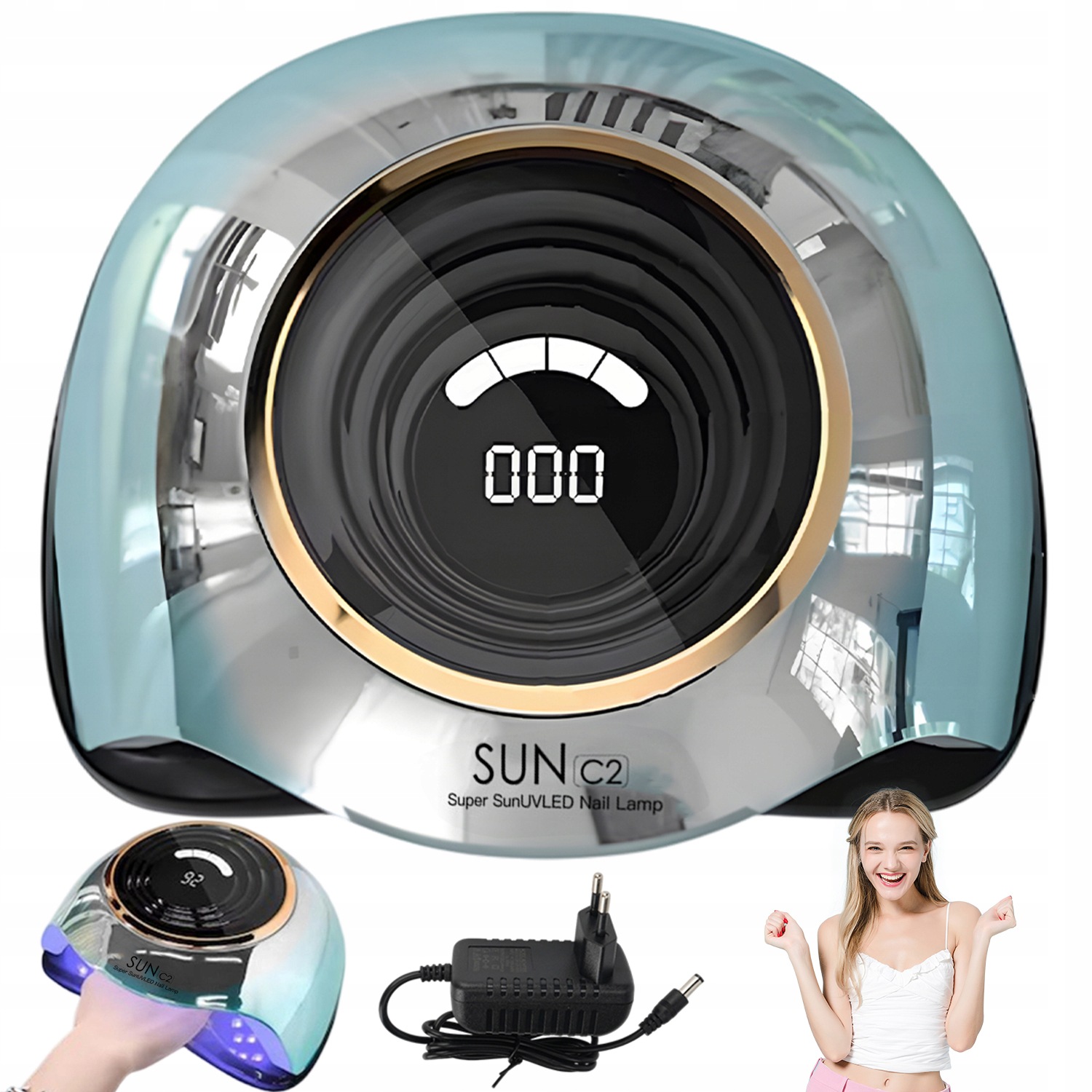 Lampa Na Nehty Dual Led Profesionální Senzor LCD Časovač Hybridní Manikúra