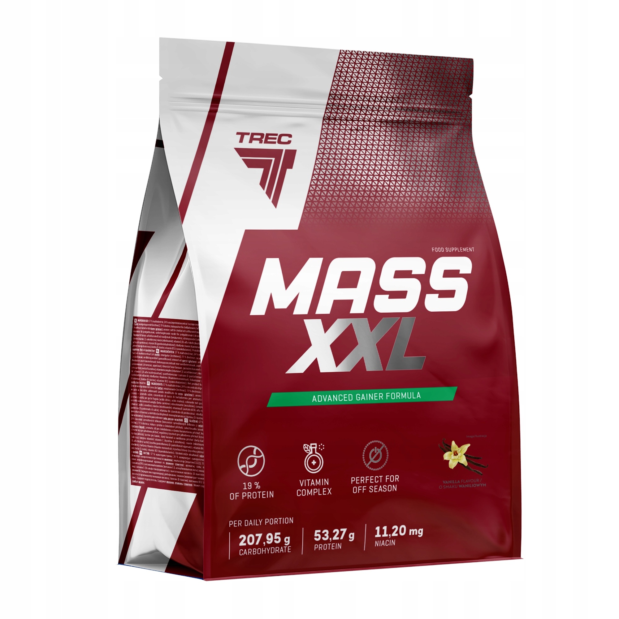 Trec Mass XXL 3000 kg Jumbo Full Size Gainner Masa Vanilka