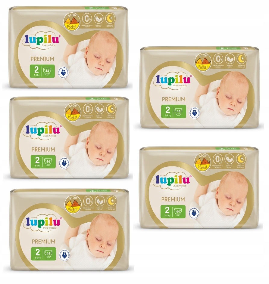 Pieluszki Lupilu Premium Rozmiar 2 (3-6 kg) – 220 szt.