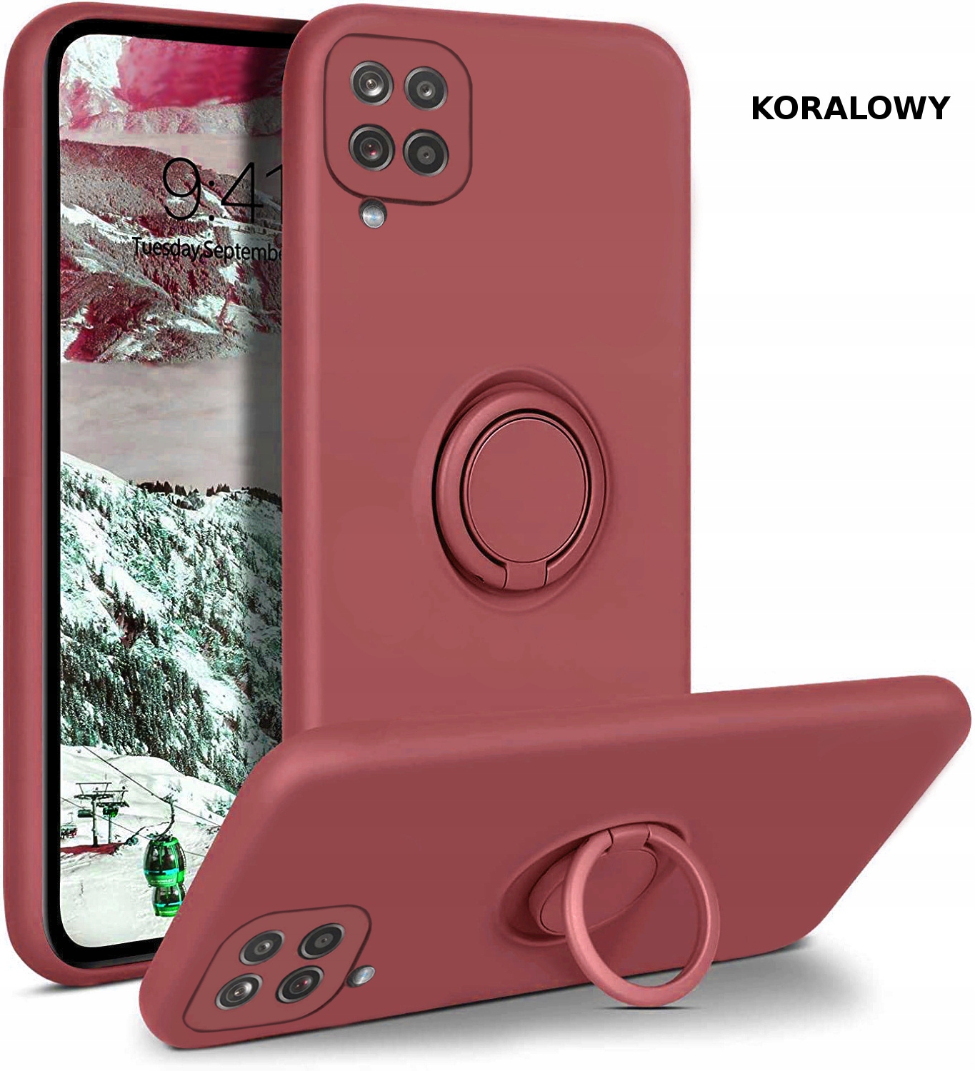 ETUI SILICON RING DO SAMSUNG A12 / M12 +SZKŁO Typ plecki