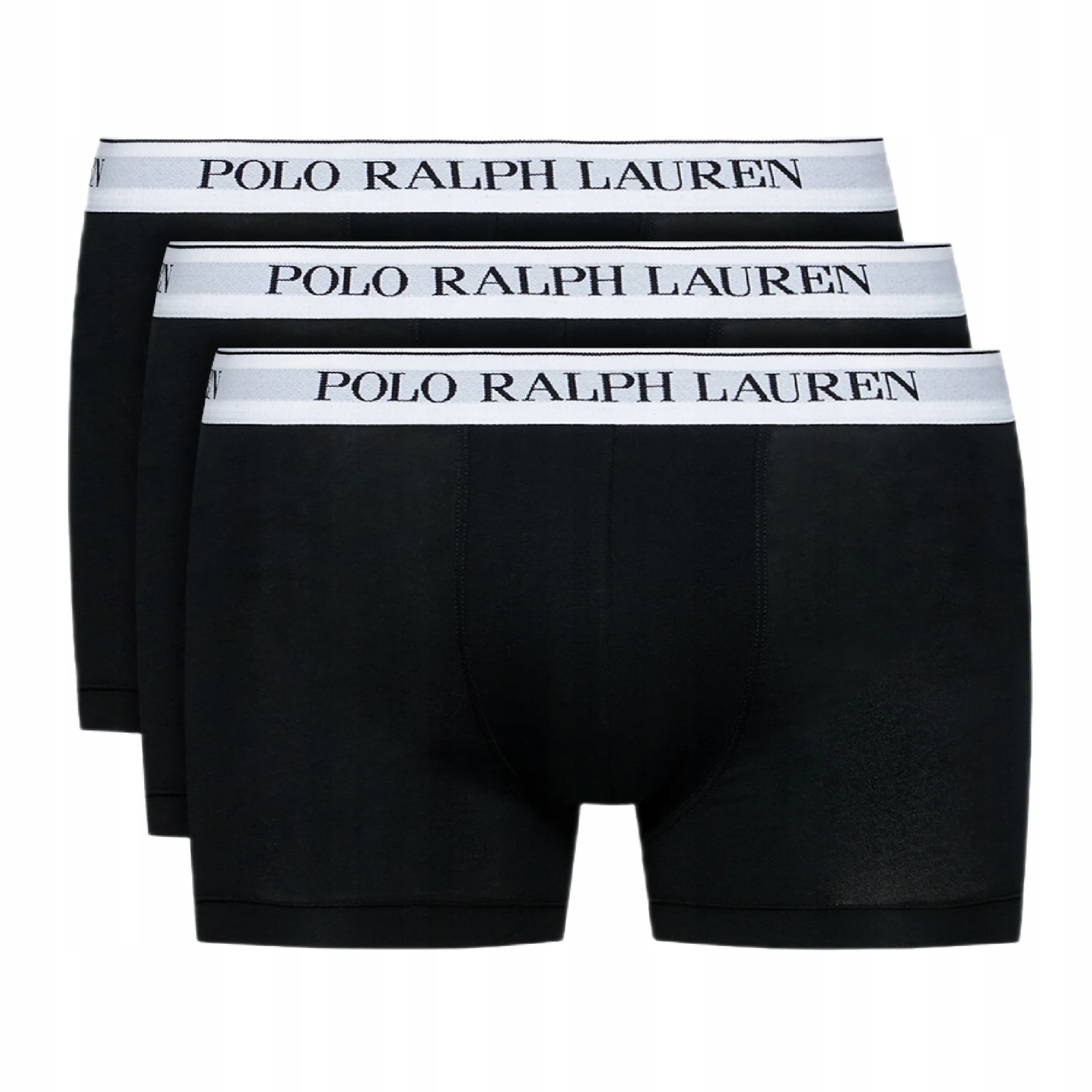 Polo Ralph Lauren Bokserki Męskie 3PAK 3SZT Czarne Z Białą Gumą Rozmiar M
