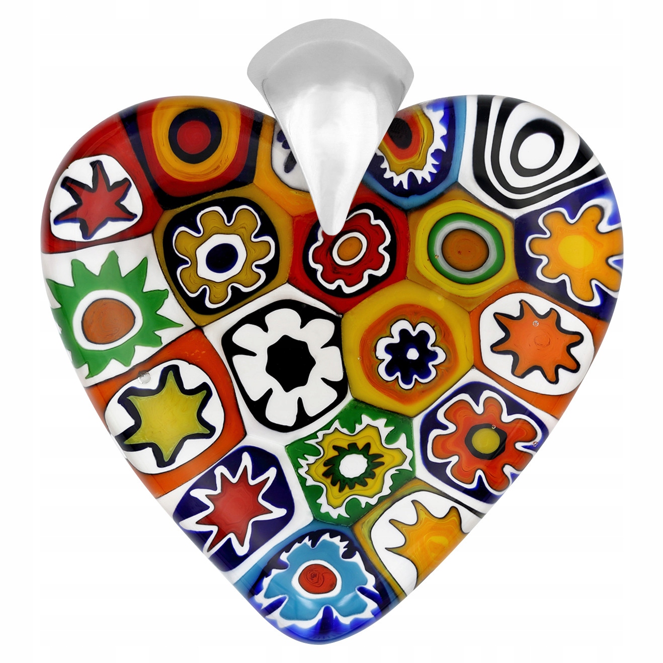 Dámský přívěsek Harf vícebarevný sklo murano srdce