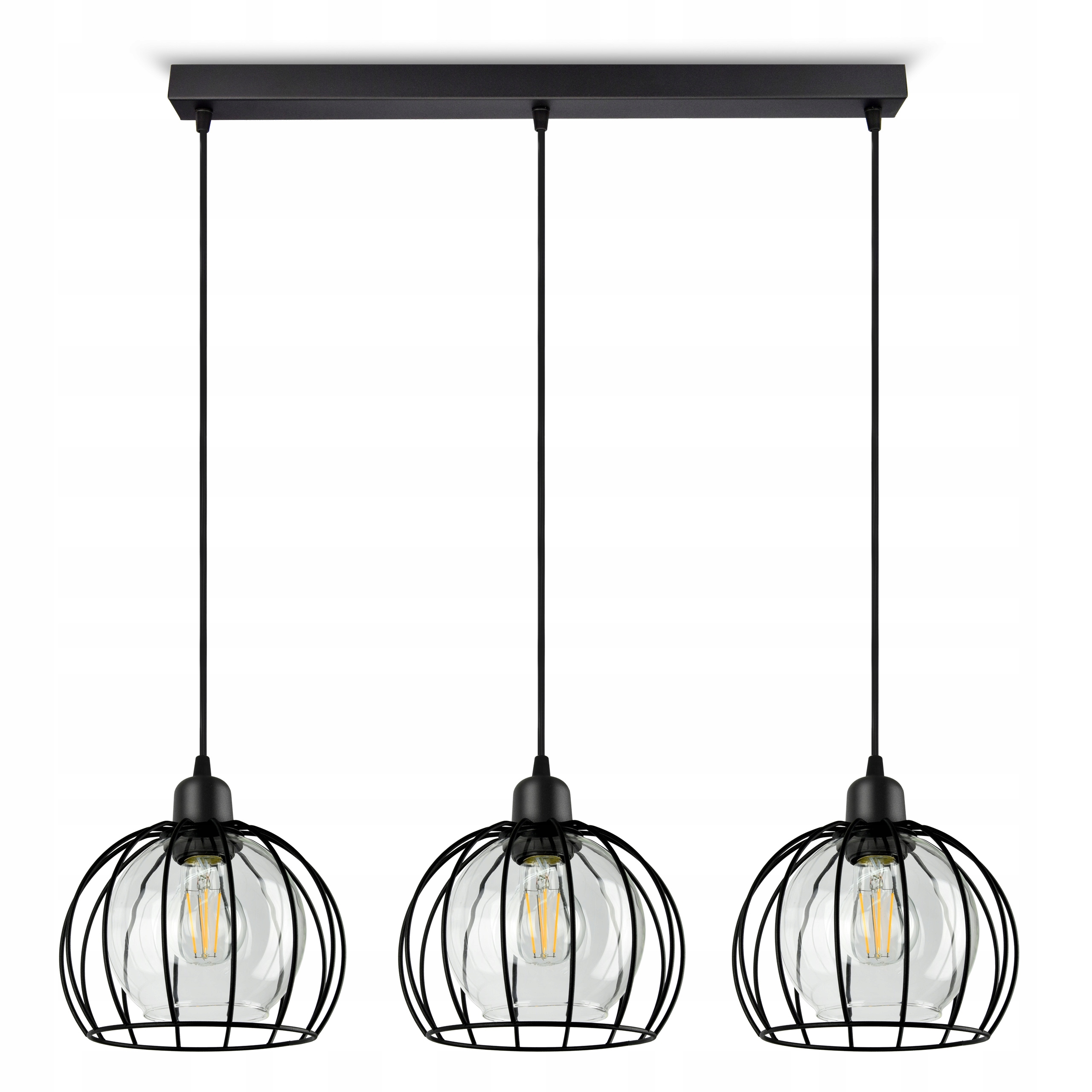 

Lampa Wisząca Żyrandol Loft Kule Szklane Druciane