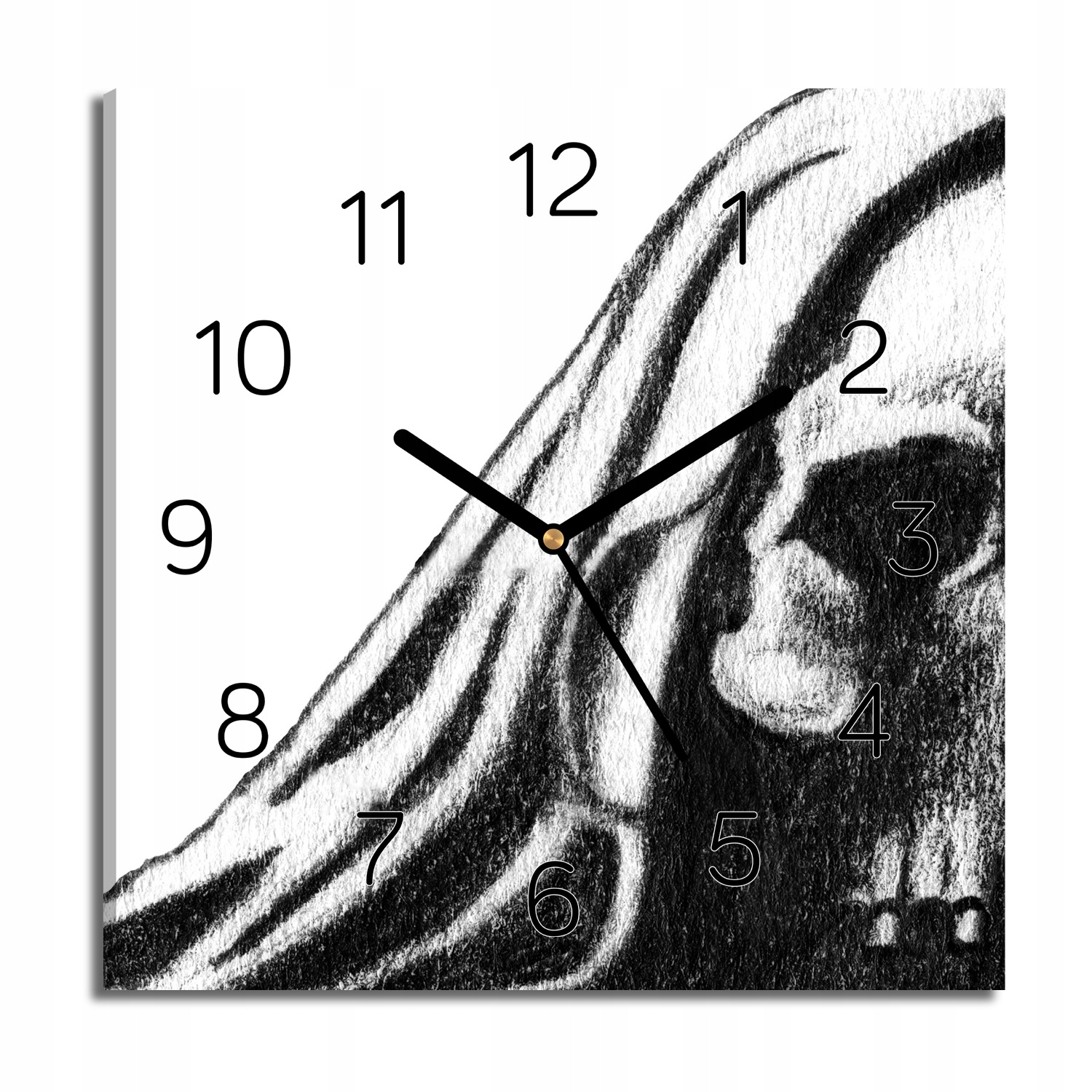 hodiny na plátně Lebka horor na zeď 30x30