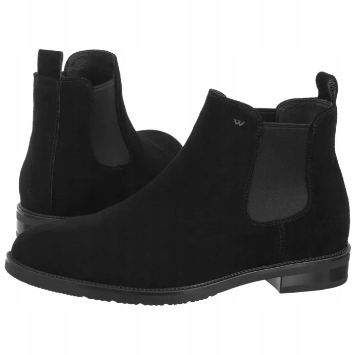 Kožené dámské boty Kotníkové Boty Wojas černé 20046-61 černá