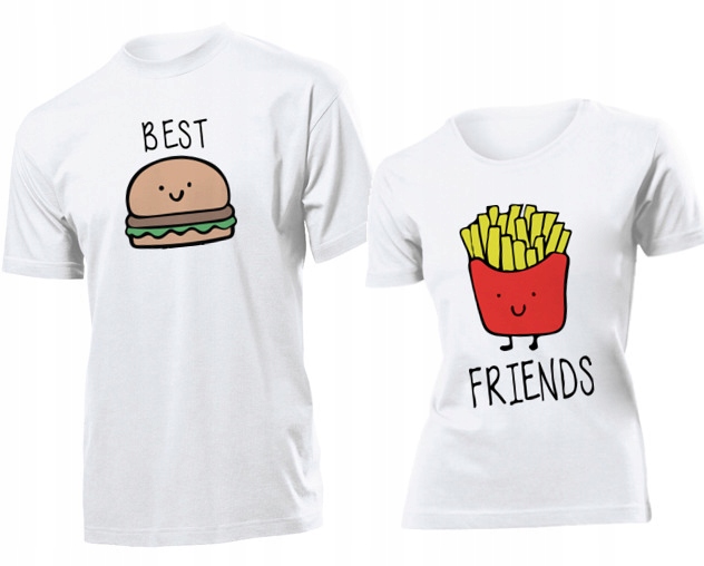 

Koszulki dla par Best Friends Burger Frytki XXL