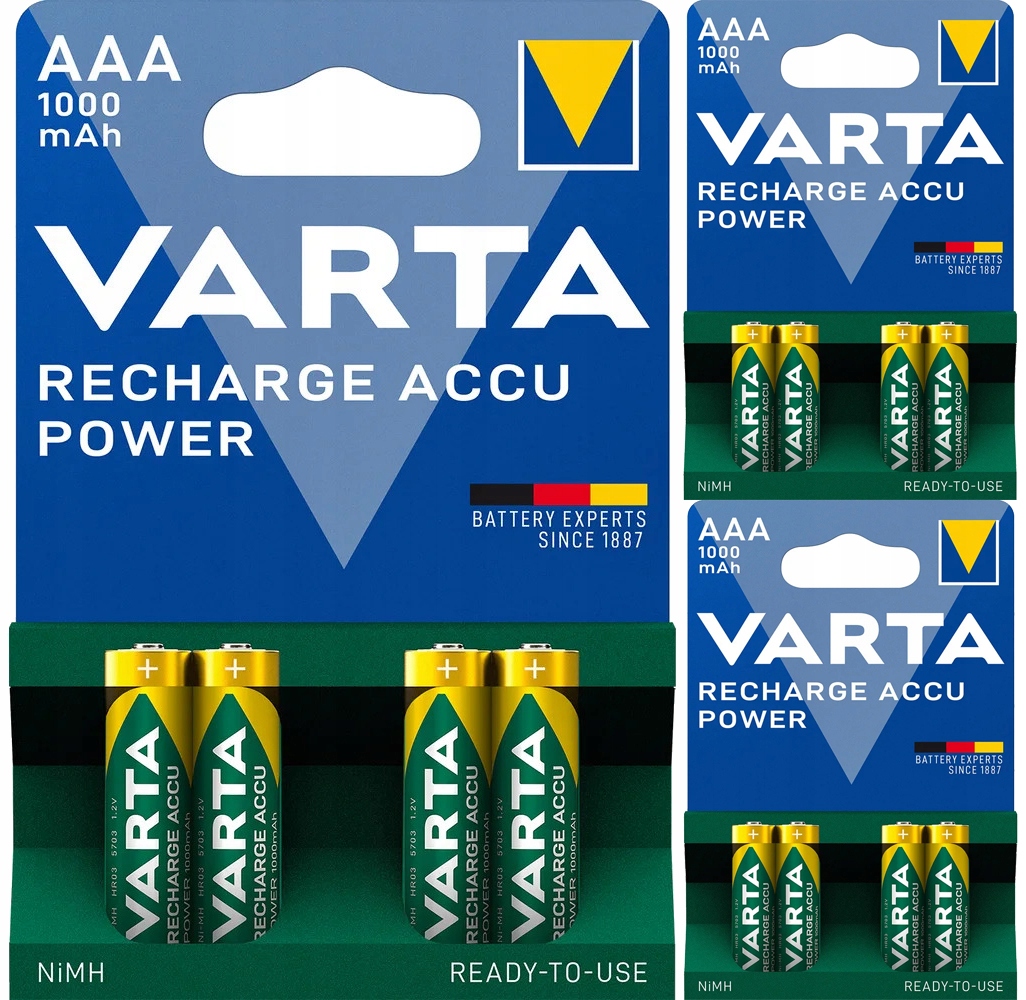 12 x Aku Baterie Varta R3 Aaa 1000 mAh 1,2V