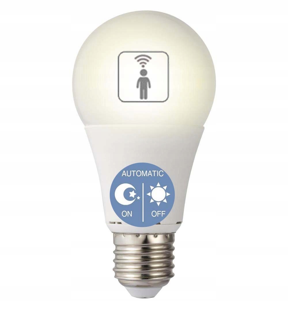 

Żarówka led E27 12W czujnikiem ruchu zmierzchu MV
