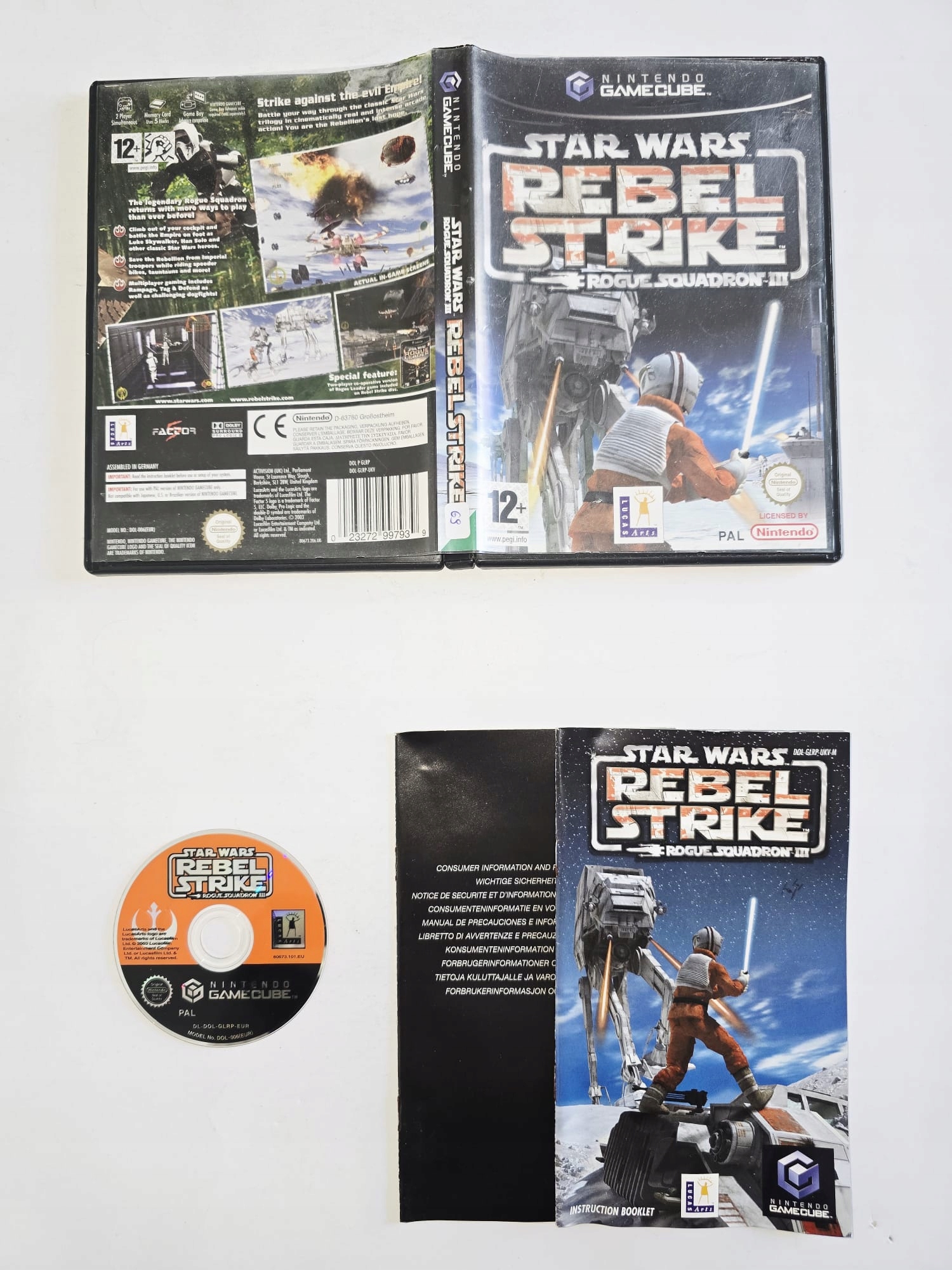 STAR WARS REBEL STRIKE ROGUE SQUADRON III GAMECUBE 3xA