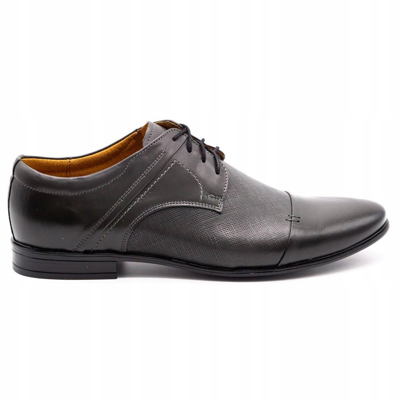 

Buty Wizytowe Skórzane 710 Szare 43