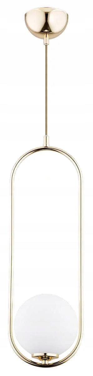 Moderní dekorativní závěsná lampa ze zlata, bílá, skleněná, 16 cm Alfa